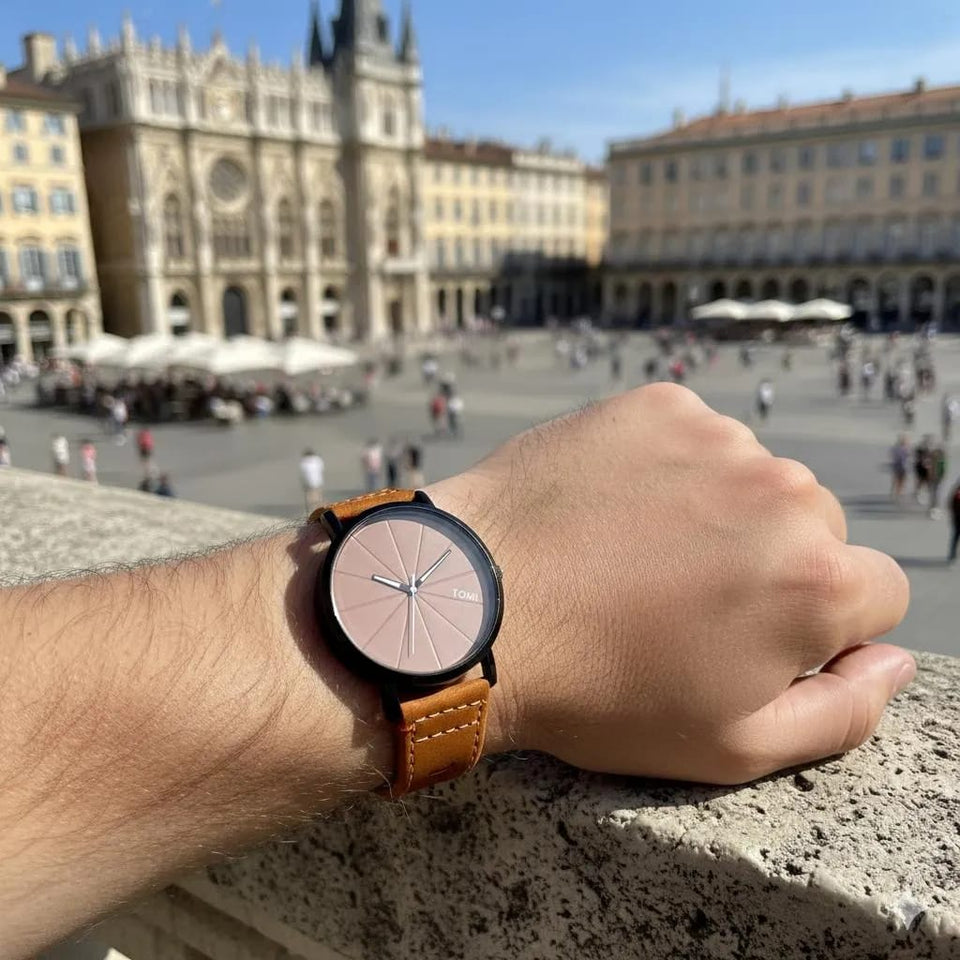 Tomi Minialist Analog Quartz Tan Strap