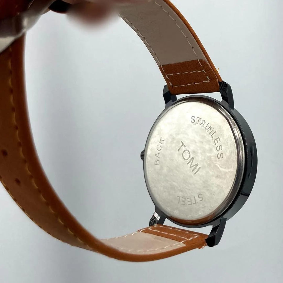Tomi Minialist Analog Quartz Tan Strap