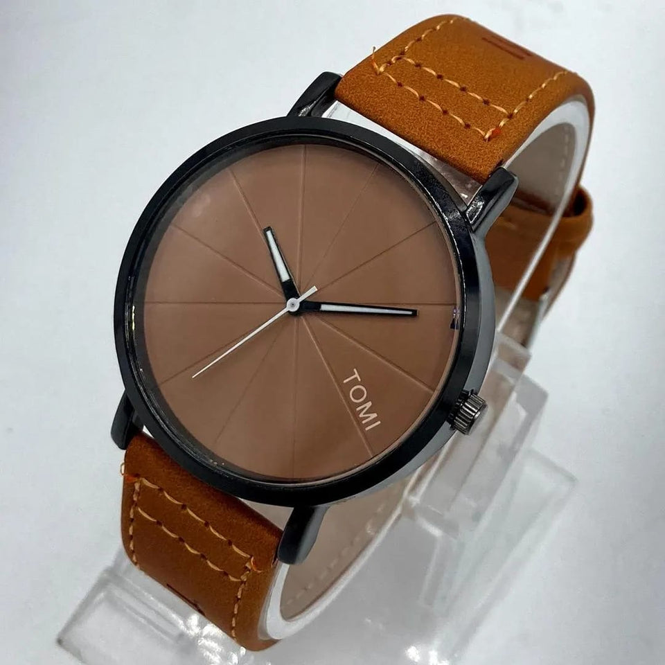Tomi Minialist Analog Quartz Tan Strap