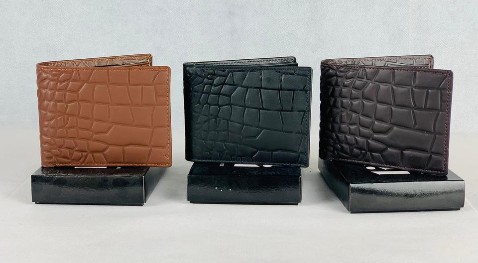 Sytlish Men's Croc Leather Bi-Fold Wallet