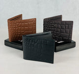 Sytlish Men's Croc Leather Bi-Fold Wallet