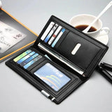 Men's UP Leather Bi-Fold Wallet Brown Black Slim