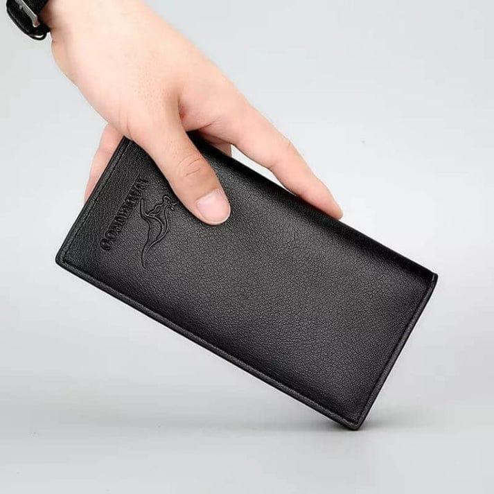 Men's UP Leather Bi-Fold Wallet Brown Black Slim