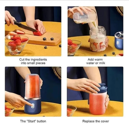 Portable 2-in-1 Blue Juicer Blender